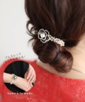 レディース 大人 上品 艶めくパールの薔薇モチーフヘアゴム【ゆうパケット可】