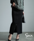 レディース 大人 モード ヘルシーな色気を演出するZIPニットタイトスカート sawa-9734